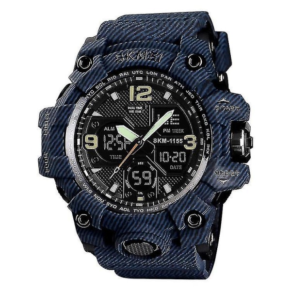 Skmei 1155b Outdoor Sports Noctilucent Waterproof Watch Denim Black