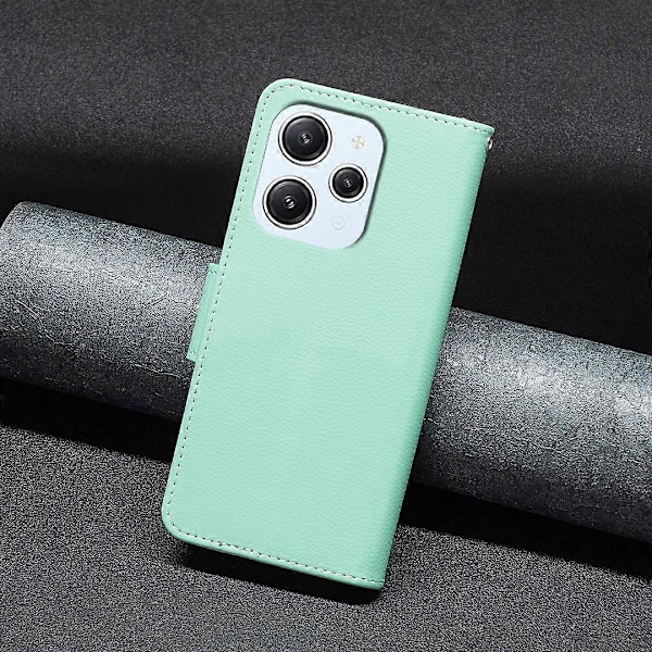 För Xiaomi Redmi 12 4G Mobilskal Plånbok PU Läder Telefon Flip Ställ Fodral med Rem Multicolor Style C