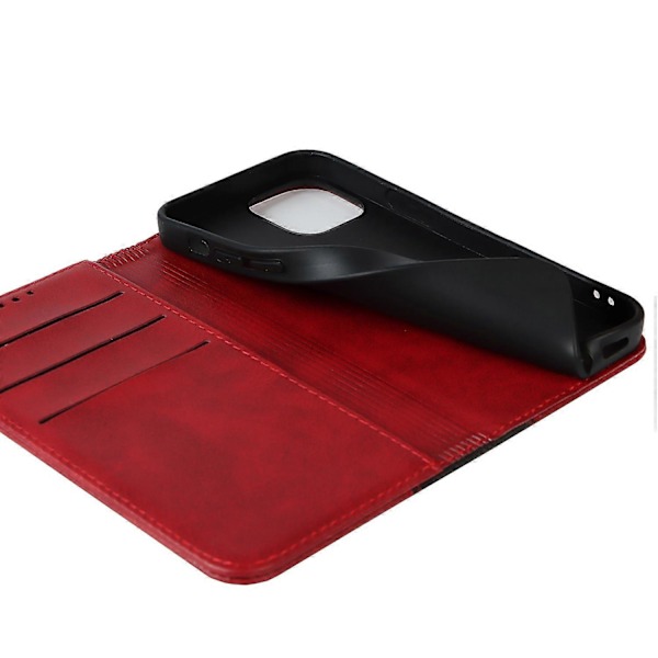 iPhone 15 Plus PU-nahkainen puhelinkotelo, kaksivärinen liitos, naarmuuntumaton, jalustallinen lompakkokotelo Multicolor Style F