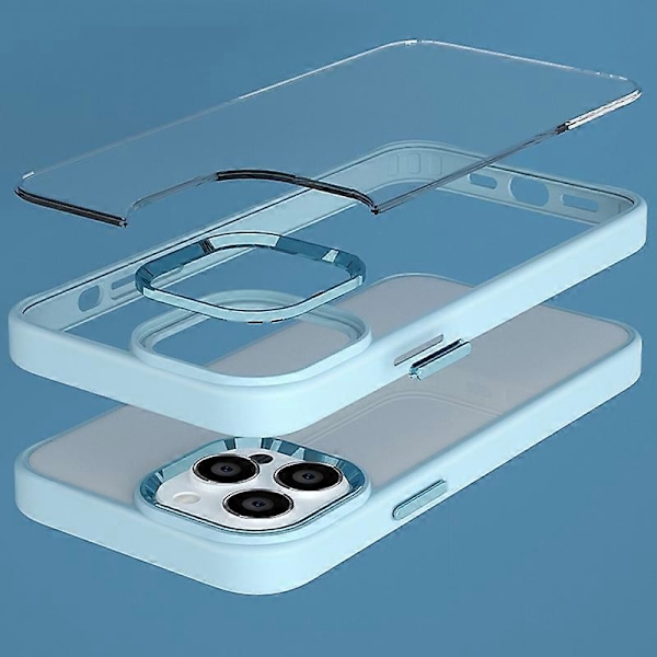 För iPhone 15 Pro Godisfärg Hög Transparens TPU+PC Mobilskal Hudvänligt Baksida Multicolor Style H