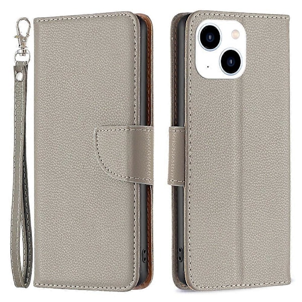 Flipfodral med Ställ och Plånbok i PU-läder för iPhone 15 med Rem Multicolor Style F