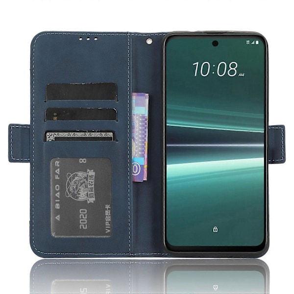 HTC U23 Pro 5G -puhelimelle monipaikkainen korttikotelo PU-nahkainen suojakotelo jalustalla ja lompakolla Multicolor Style E