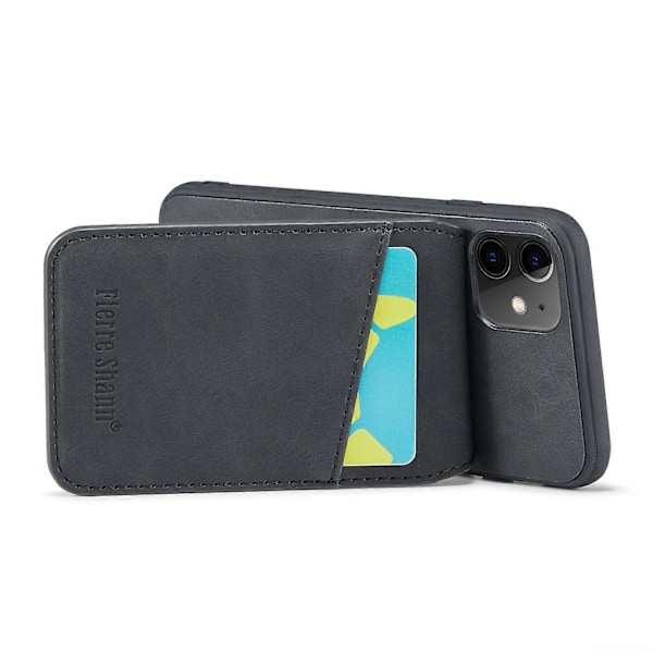 FIERRE SHANN Kickstand -puhelinkotelo iPhone 11:lle PU-nahkaa+TPU-korttipaikkakotelo Multicolor Style A