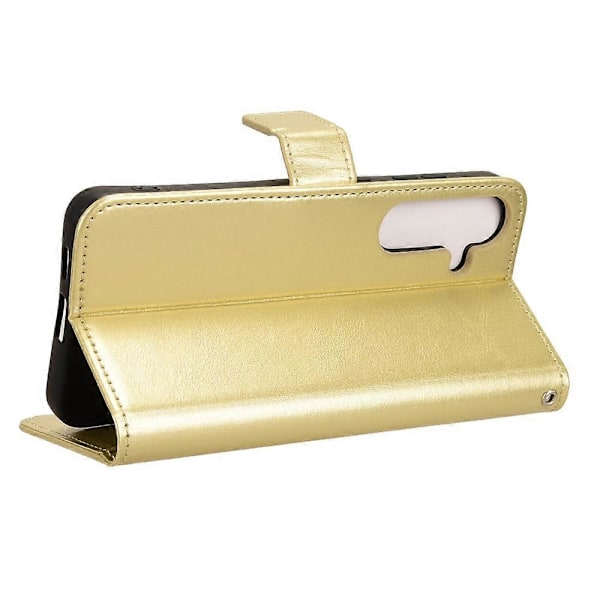 Til Samsung Galaxy S25+ Etui Crazy Horse Tekstur PU Læder Telefon Wallet Cover Multicolor Gold