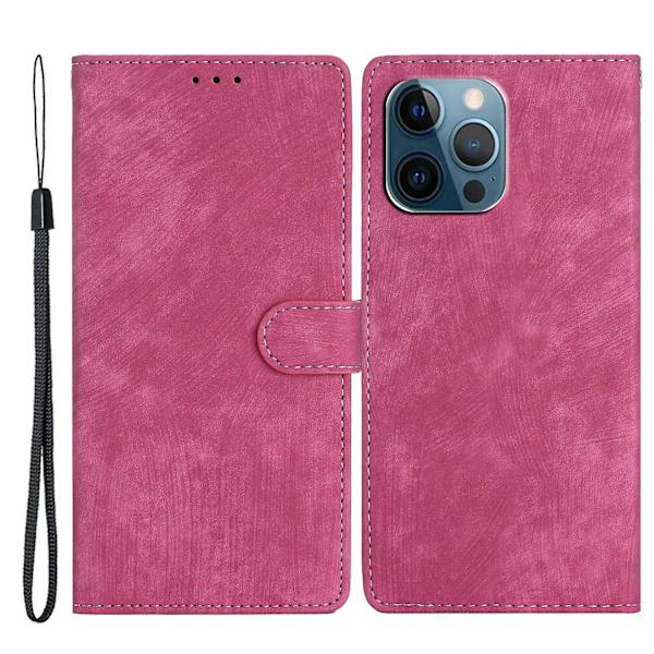 Til Iphone 15 Pro Max Pu Læder Mobiltelefon Etui Wallet Stand Hud-berørings Telefon Cover Rose