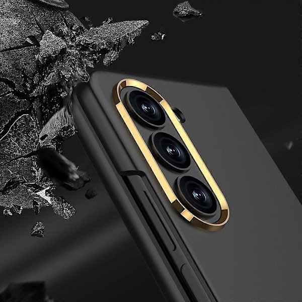 GKK Iskunkestävä suojakotelo Samsung Galaxy Z Fold5 5G -puhelimelle, kova PC-puhelinkotelo karkaistulla lasikalvolla Multicolor Style C