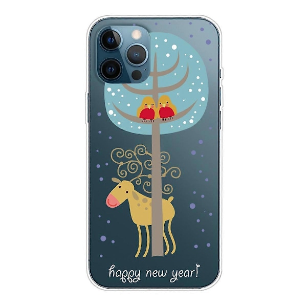 Til iPhone 16 Pro Max Cover Julemønster Print Blød TPU Telefon Cover - Sokker og Gaver Multicolor Deer Under Tree
