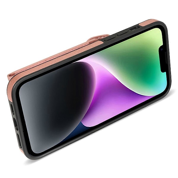 Korttipaikallinen puhelinjalustakotelo iPhone 15:lle, vetoketjutasku PU-nahkapäällysteinen TPU-suojus Multicolor Style B