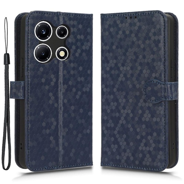 Til Infinix Note 30 Vip 5g Telefon Wallet Etui Dot Præget Stativ Pu Læder Cover Dark Blue