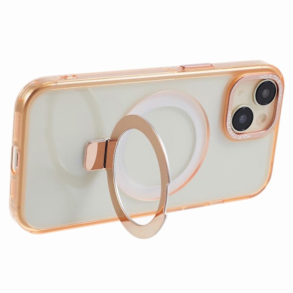 Läpinäkyvä TPU+PC suojakuori iPhone 15 Plus -puhelimelle, näkymätön jalusta ja magneettinen puhelinkuori Multicolor Style C
