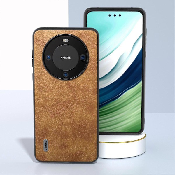 För Huawei Mate 60 Pro Mobilskal Retro Litchi Textur Läderbelagd TPU+PC Fodral Multicolor Style C