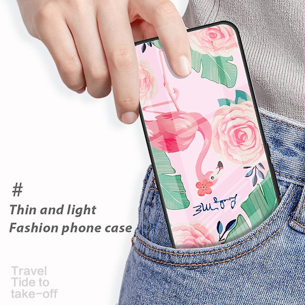 För Iphone 15 Plus Printed case härdat glas+pc+tpu Hybrid cover Gradient Pink Blue