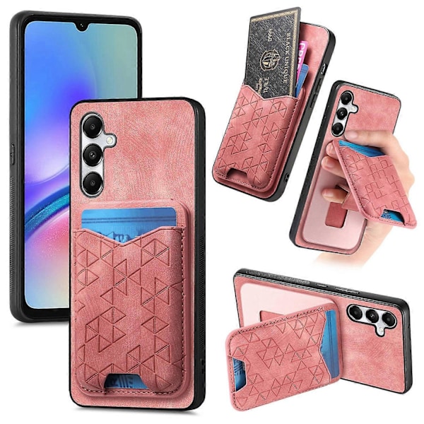 Til Samsung Galaxy A05s 4G Etui med Præget Mønster, Kortholder, Støttefod, Læder Bagside Cover Multicolor Style A
