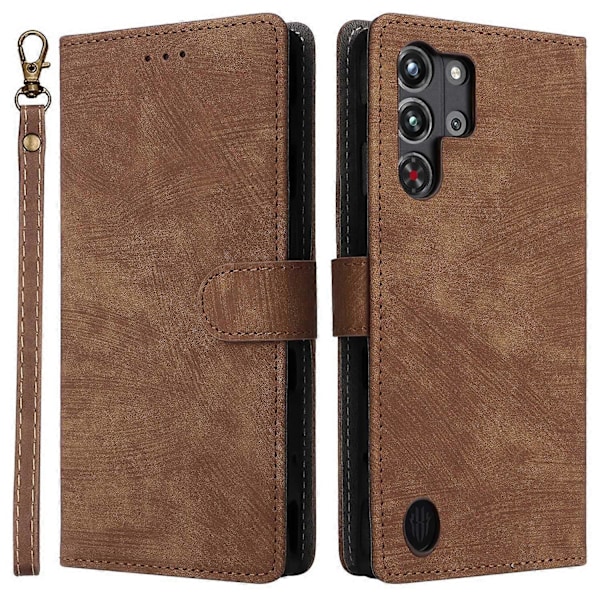 Til ZTE nubia Red Magic 10 Pro 5G/10 Pro+ 5G Wallet Case RFID-blokering PU Læder Cover Stand View Multicolor Brown
