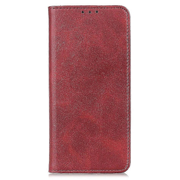 Splitlæder Magnetisk Auto-absorberende Wallet Telefon Stand Shell Case til iPhone 13 6.1 tommer Multicolor Style E