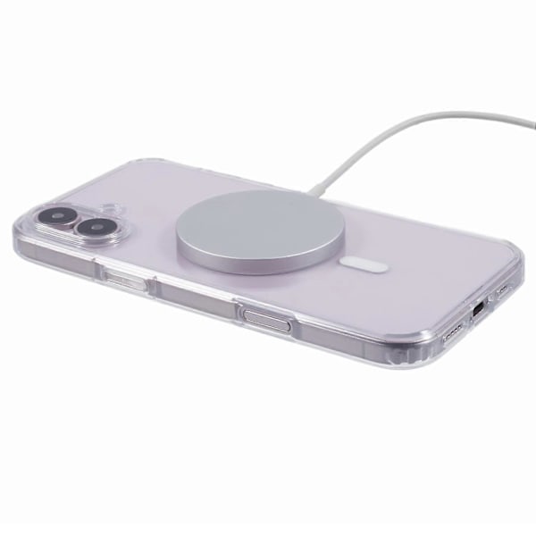 X-LEVEL Crystal Clear Series Skal för iPhone 16 Plus TPU+PC Telefonskal Kompatibelt med MagSafe - Grå Multicolor Transparent