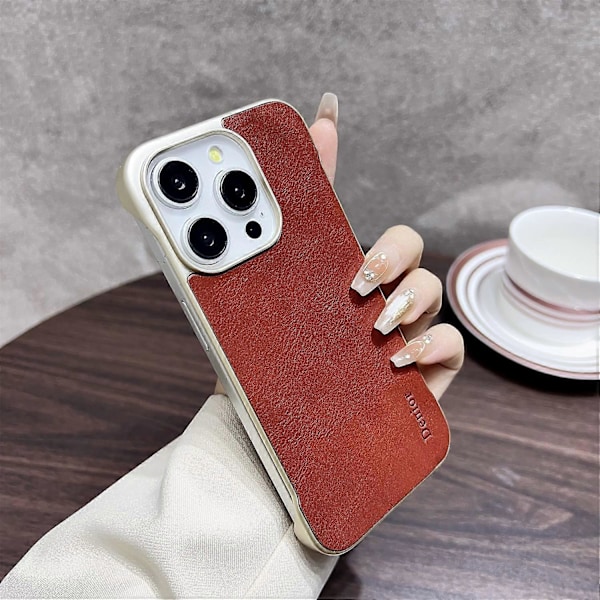 DENIOR iPhone 16 Pro Max magneettikotelo aitoa lehmännahkaa, PC-jalusta ja korttipaikka Multicolor Style A