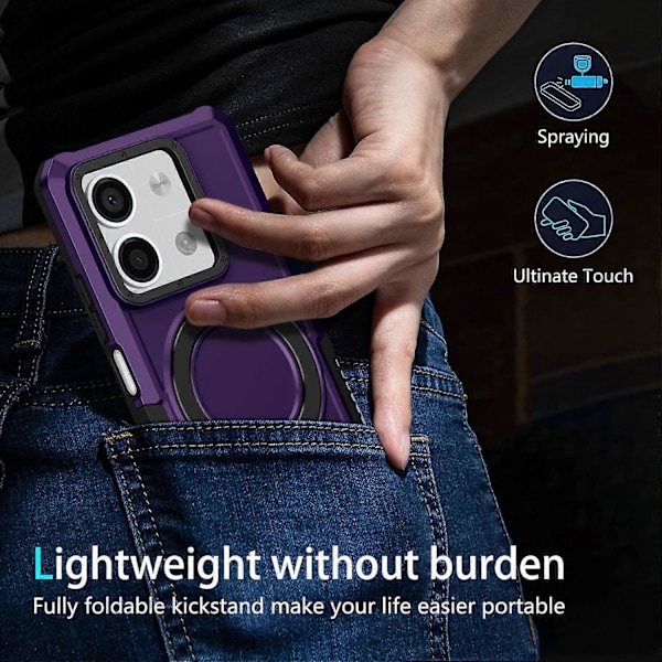 For Xiaomi Redmi Note 13 5G Deksel Ringholder Støtte TPU+PC Telefondeksel Multicolor Style A