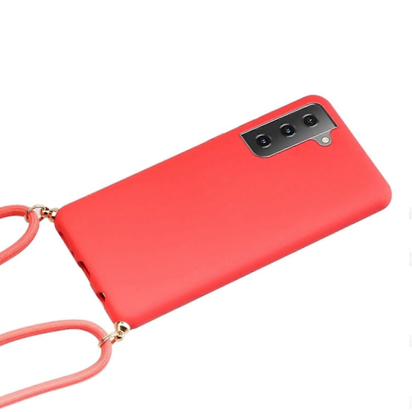 For Samsung Galaxy S21 4G/5G Deksel i myk TPU av hvetestrå med fallbeskyttelse og multifunksjonell stropp Multicolor Style B