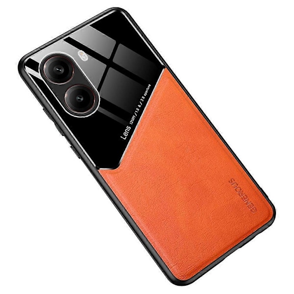 Xiaomi Redmi Turbo 4 5G -kotelo, nahkapäällysteinen PC+TPU-puhelimen takakuori Multicolor Orange