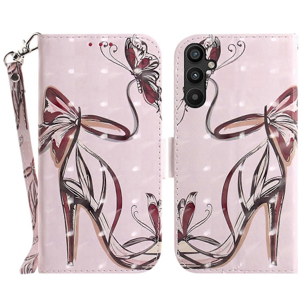 Til Samsung Galaxy A54 5G PU Læder 3D Mønster Print Støtteben Tegnebog Telefon Cover med Rem Multicolor Style F