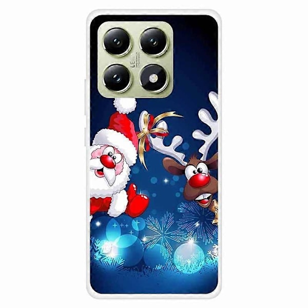 Skal till Xiaomi 14T Festligt Julmönster TPU Skyddande Mobilskal Multicolor Christmas Deer