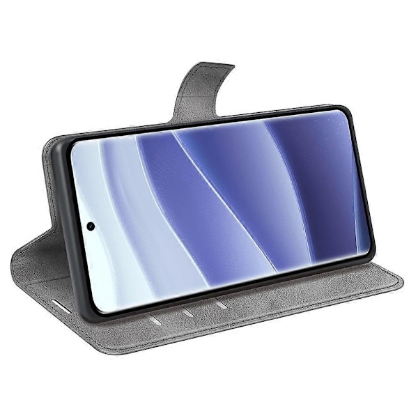 Til Xiaomi Redmi Note 14 Pro 5G Stand Case Anti-Scratch Kalvetekstur Læder Telefon Cover Multicolor Style D