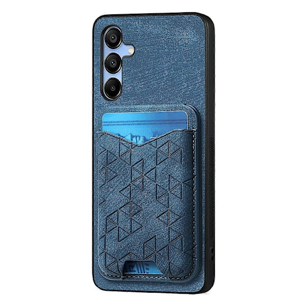 Til Samsung Galaxy A15 4G/5G Etui med Præget Mønster, Kortholder, Støttefod, Læder Bagside Cover Multicolor Style E