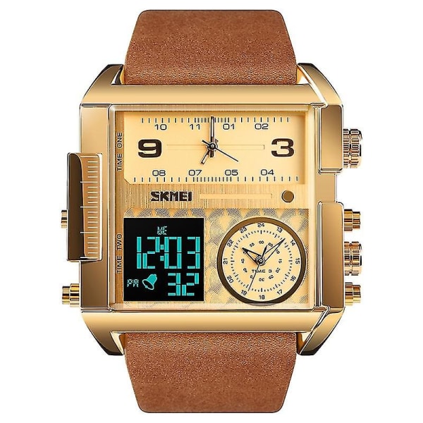 Skmei 1391 Square Dial Business Watch Gold