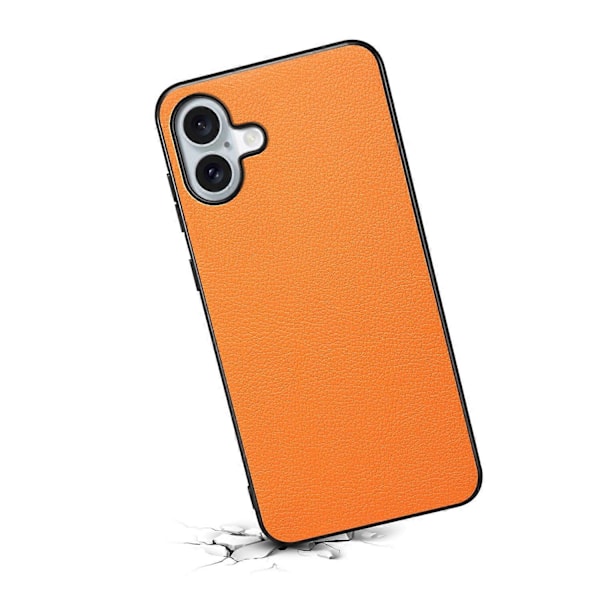 Läderöverdraget PC+TPU Anti-Scratch Telefonskal för iPhone 16 Plus Multicolor Style A