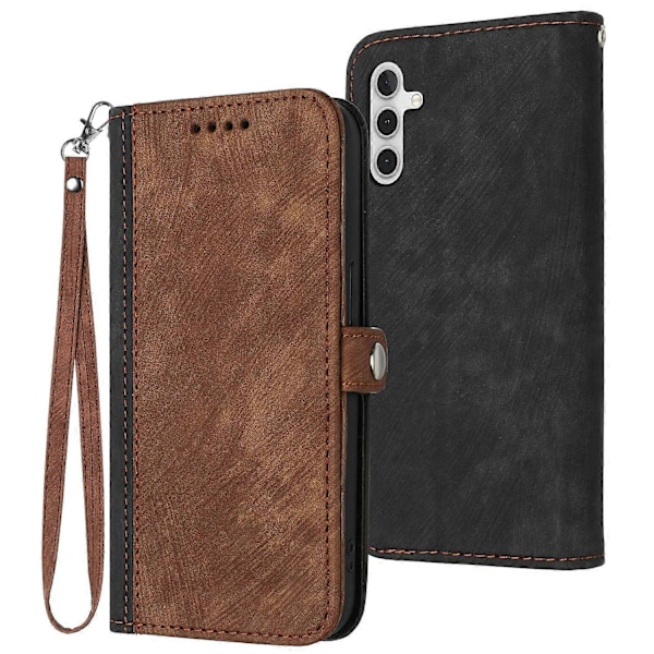 YX0020 Plånboksfodral i Läder för Samsung Galaxy A15 5G Multicolor Coffee