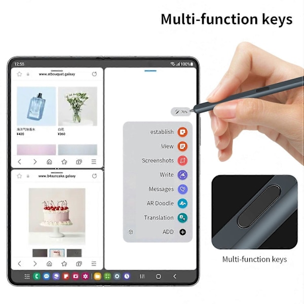Type C -sylinterikynä Samsung Galaxy Z Fold6 5G/Z Fold5 5G/Z Fold4 5G/Z Fold3 5G -puhelimille, sähkömagneettinen Multicolor Style F