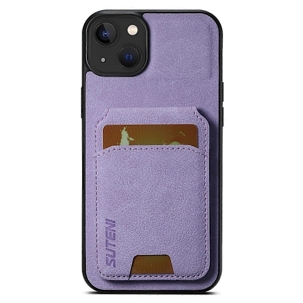 SUTENI H02 Mobilskal för iPhone 14 Plus, Anti-fall Läder Skyddande Baksida Multicolor Style B