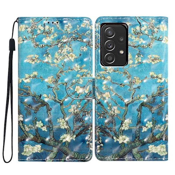 För Samsung Galaxy A53 5G Fodral Ställfunktion PU Läder 3D Mönstertryck Telefonskal Multicolor Style C
