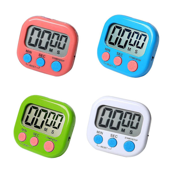 Helt ny digital timer med høj ringetone, stort tydeligt display, nem opsætning, lille vækkeur White
