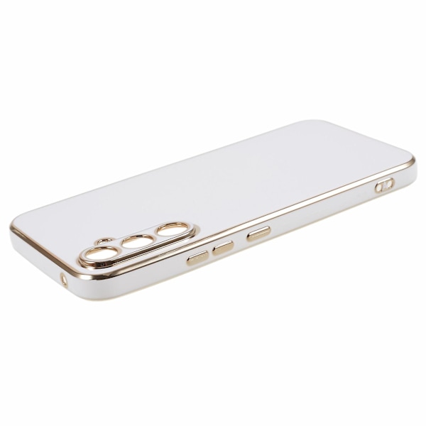 Mjukt Tpu- case för Samsung Galaxy S23 Fe, glänsande 6d galvaniseringstelefon skyddande cover White