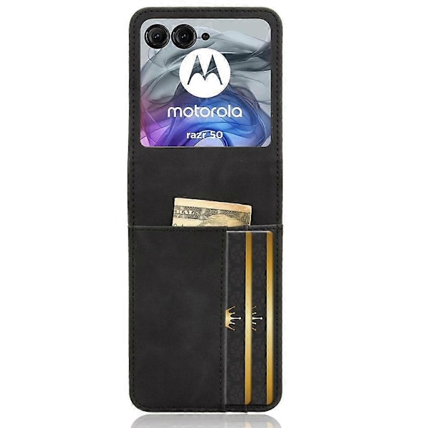 Motorola Razr 50 5G/Razr 2024 5G -puhelimen kotelo, irrotettava muotoilu, korttipaikka, nahka+PC-puhelinkuori Multicolor Style E