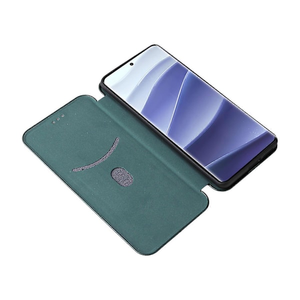 Skal för Xiaomi Redmi Note 14 Pro 4G Fodral Kolfibertextur Fallsäkert PU Läder Telefonskydd Multicolor Green