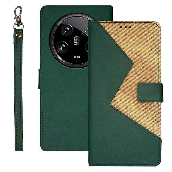 IDEWEI Xiaomi 14 Ultra -kotelo korttipaikoilla, värien yhdistelmä, puhelimen nahkakotelo Multicolor Style E
