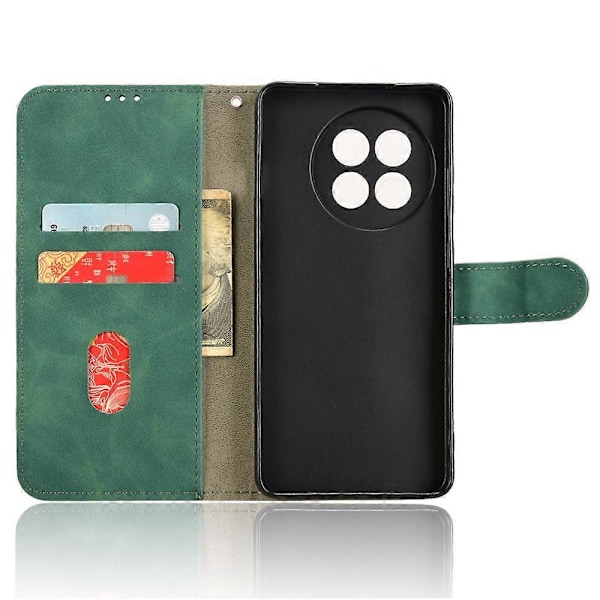 Læder Etui til OnePlus 13R 5G/Ace 5 Pro 5G Hudfølelse Anti Drop Wallet Flip Telefon Cover Multicolor Green