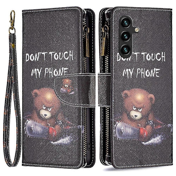 BF03 Telefon Cover til Samsung Galaxy A15 4G Etui Wallet Lynlås Læder Shell Multicolor Style H