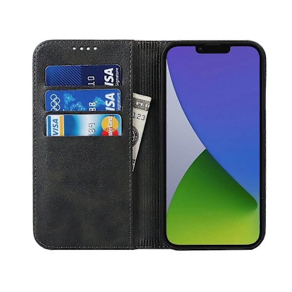 PU-skinndeksel til iPhone 15 Plus, tofarget skjøting, ripebestandig stativ lommebokdeksel Multicolor Style C