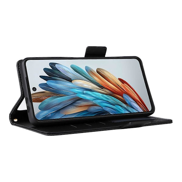 För ZTE nubia Music Fodral Litchi Textur PU Läder Plånbok Flip Telefonfodral - Grå Multicolor Black