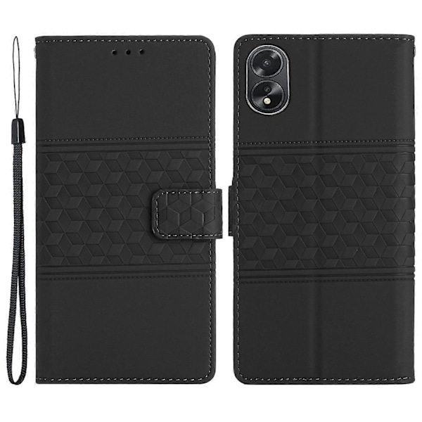 Til Oppo A38 4G Etui Præget Rombe Læder Telefon Wallet Cover Multicolor Style E