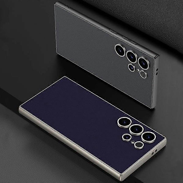 GKK Samsung Galaxy S24 Ultra -kotelo nahka+PC+TPU mattapintainen puhelinkuori Multicolor Titanium Black