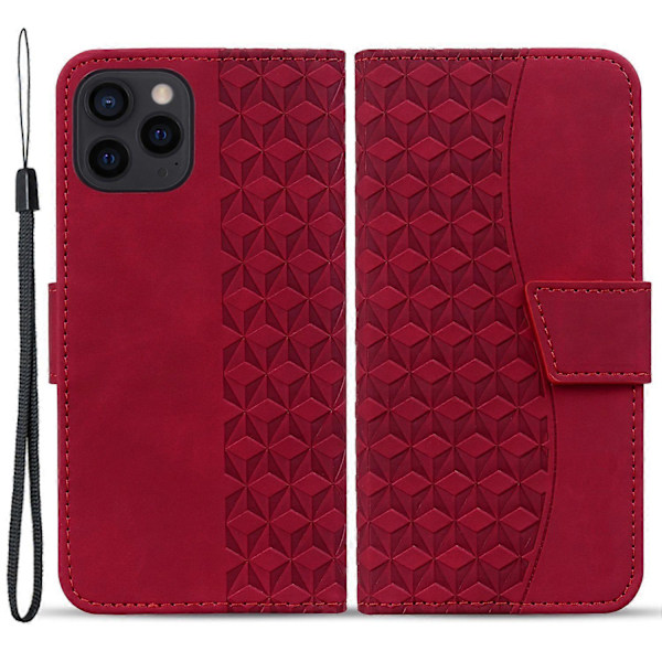 För iPhone 15 Pro Fodral PU Läder Präglat Ställ Plånbok Telefonskal Multicolor Style C