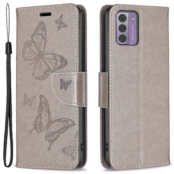 Til Nokia G42/G310 Sommerfugl Præget Telefon Cover Læder Stand Wallet Cover med Rem Multicolor Style C