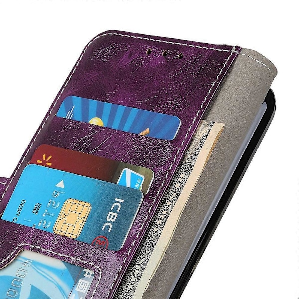 Til Huawei Mate 60 Retro Crazy Horse Tekstur PU Læder Shell Wallet Stand Telefon Cover Multicolor Style D