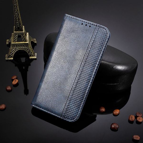 Til Nokia G11 Plus 4g Auto Lukkende Magnetisk Retro Pu Læder Wallet Case Stand Funktion Telefon Shell Cover Blue