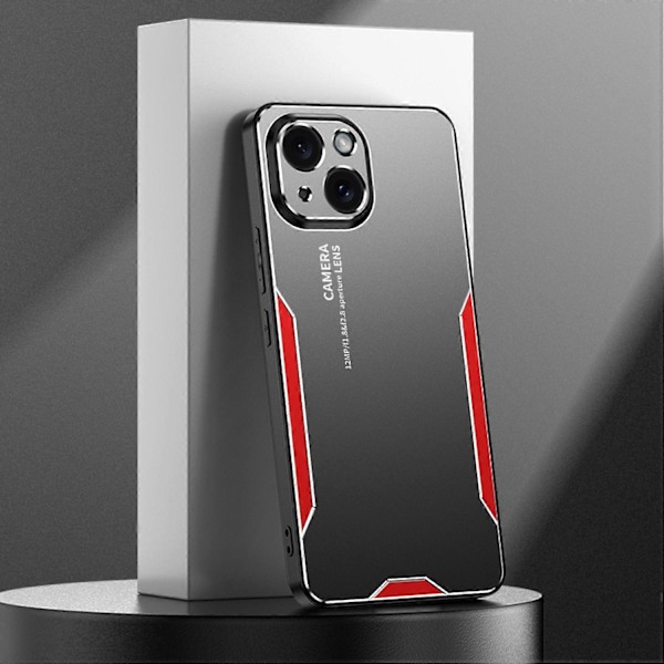Skal för iPhone 15 Plus Aluminiumlegering+TPU+PC Matt Finish Smartphone-skydd Multicolor Style D